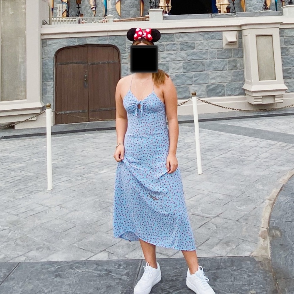 Blue florar maxi dress